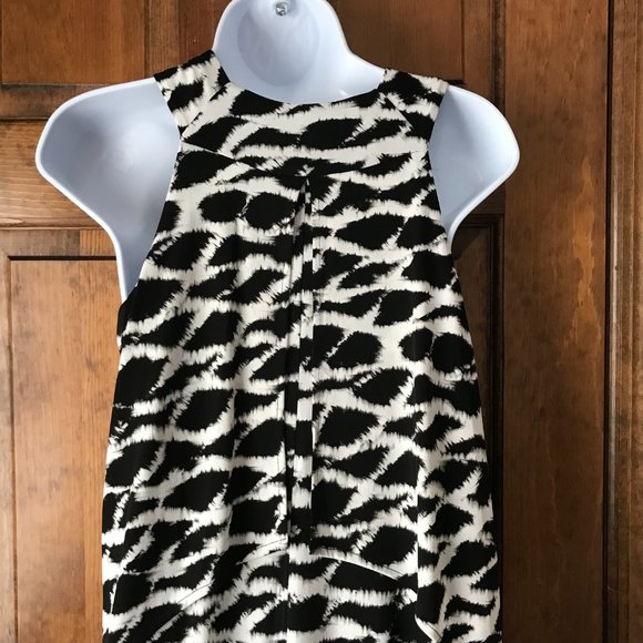 Rafaella Black and White Diamond Mid-Length Tank Dress Petite Small - Picture 9 of 12
